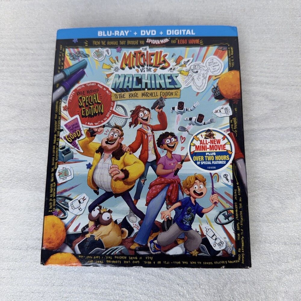 The Mitchells Vs. the Machines (Blu-ray + DVD, 2021) w/ Slipcover NEW Sealed!